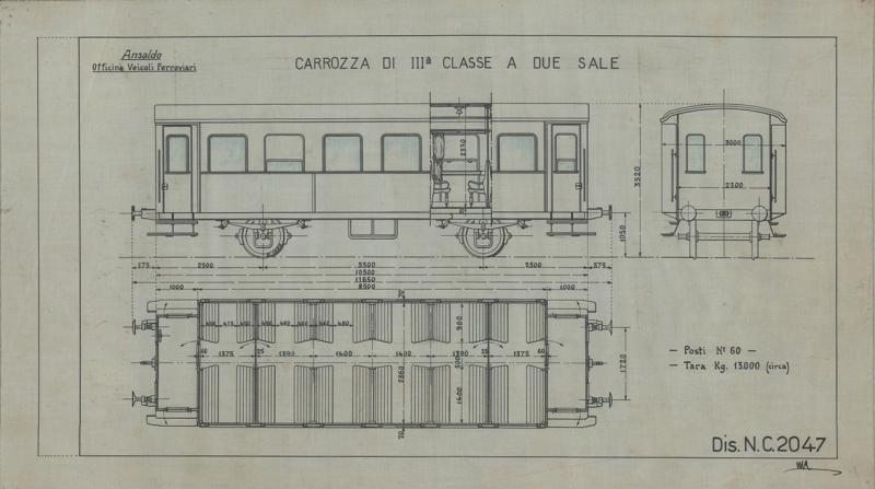 Carrozza di terza Classe a due sale