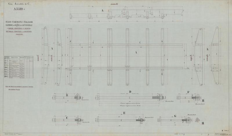 Cannone da 102/35 su automobile - Traverse e lungheroni