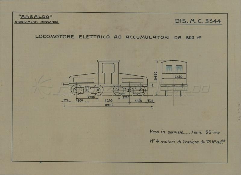 Locomotore elettrico ad accumulatori da 300 HP