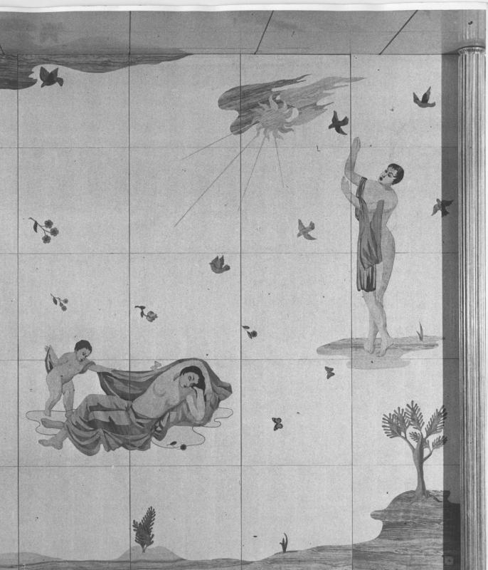 Italia - Decorazione del muro della biblioteca di prima classe