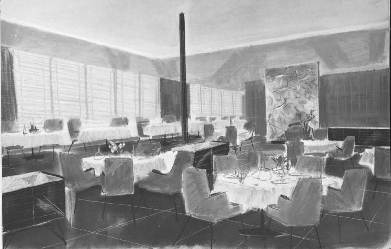 Federico Costa - bozzetto sala da pranzo di prima classe