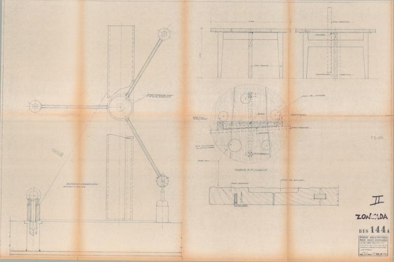 Eugenio Costa - Ponte del lido - Piscina di prima classe - Tavolini e porta ombrelloni  - Dettagli