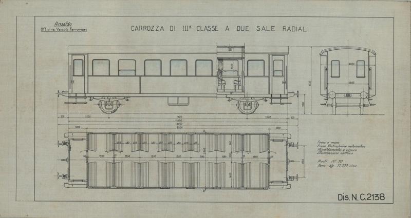 Carrozza di seconda classe a due sale radiali