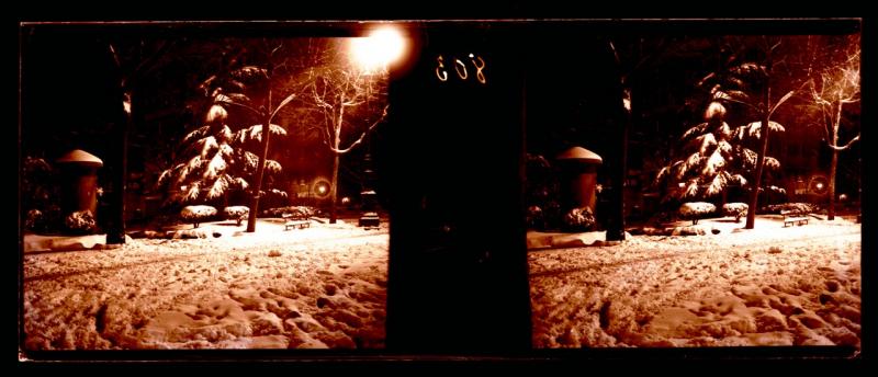 Piazza Savonarola di notte. Nevicata (originale)