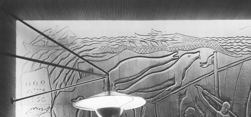 IItalia - Decorazione della parete in bassorillievo della sala di soggiorno di prima classe