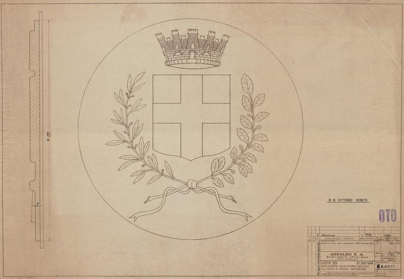 Costruzione 33 - applicazione stemma araldico per la Regia Nave Vittorio Veneto