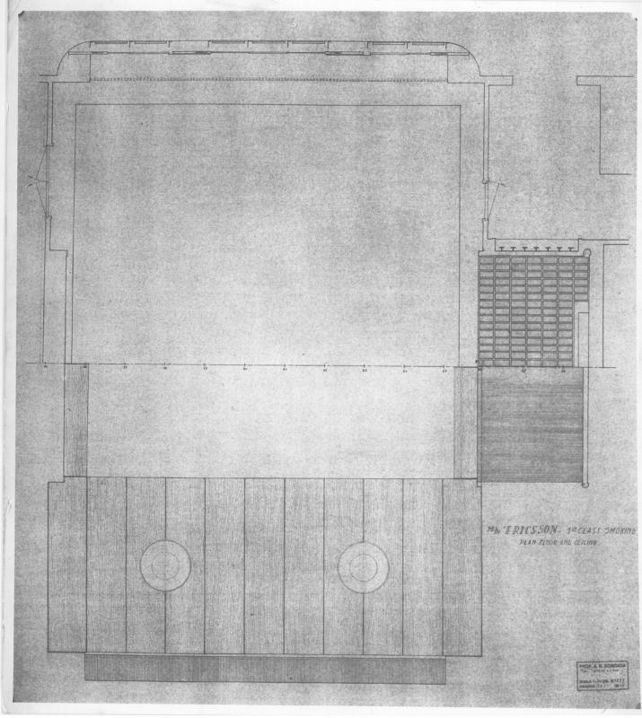 Ericson - Disegno tecnico della sala fumatori di prima classe