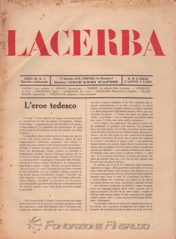 Lacerba, n. 3, 1915