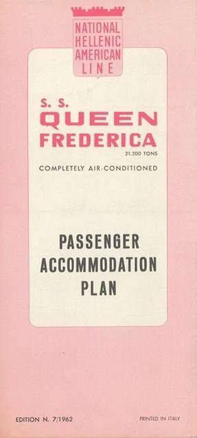 Copertina - Queen Frederica (s/s) - Passenger accomodation plan