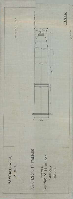 Cartuccia per cannone da 65 per tank