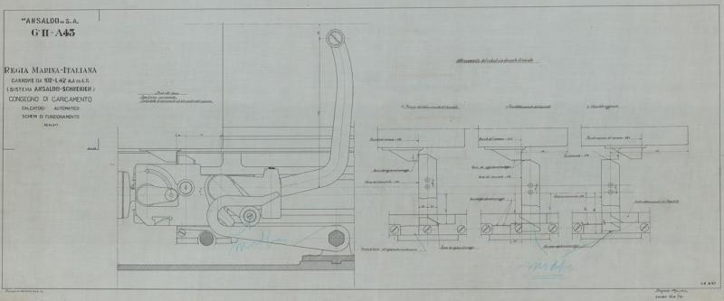 Cannone da 102/42 - congegno di caricamento