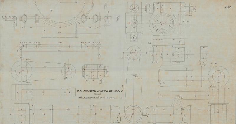Locomotive Gruppo 3151 - 3200 - albero e supporti del cambiamento di marcia