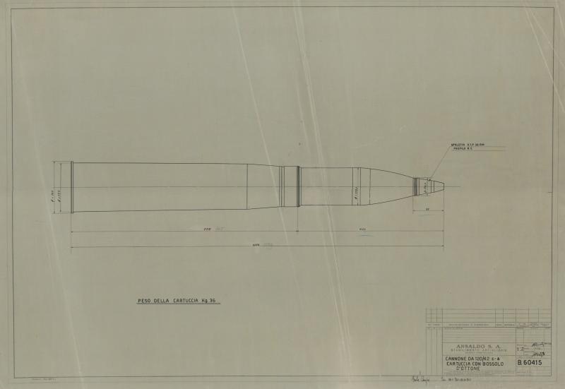 Cartuccia con bossolo per cannone da 120/42