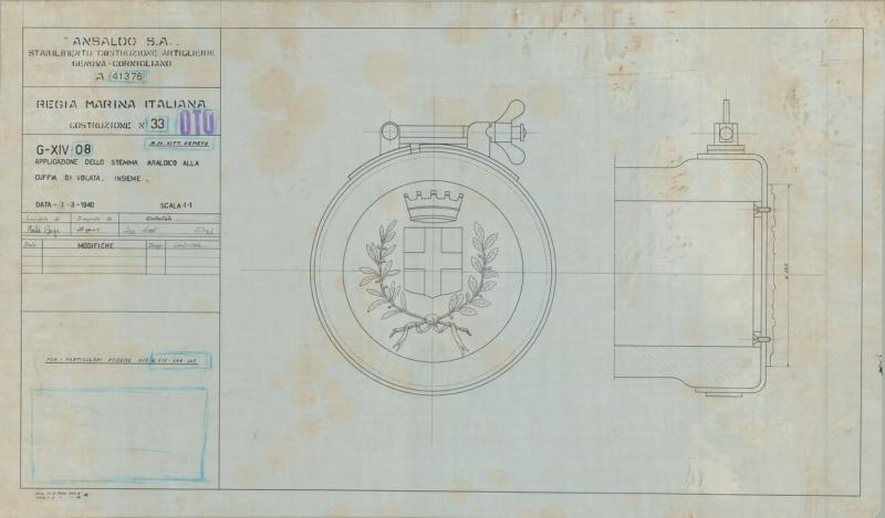 Costruzione 33 - applicazione stemma araldico per la Regia Nave Vittorio Veneto