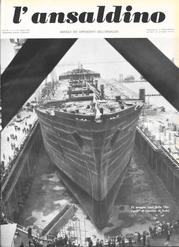 Copertina- Varo della "Marigora", L' Ansaldino, n.6, anno X, 1963