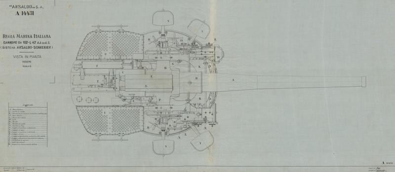 Cannone da 102/42 - Vista