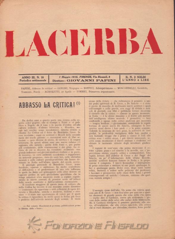 Lacerba, n. 18, 1915