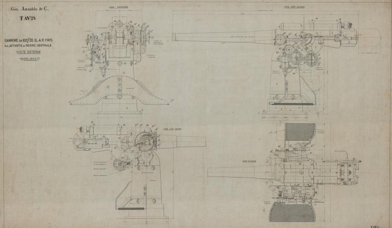 Cannone da 102/35 S.A.V. 1915 - viste diverse