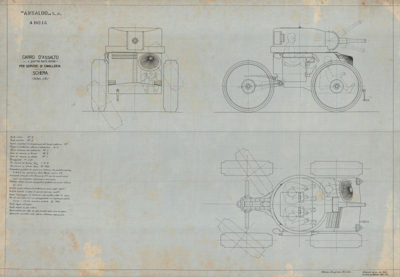 Carro d'assalto per servizio di cavalleria - Schema