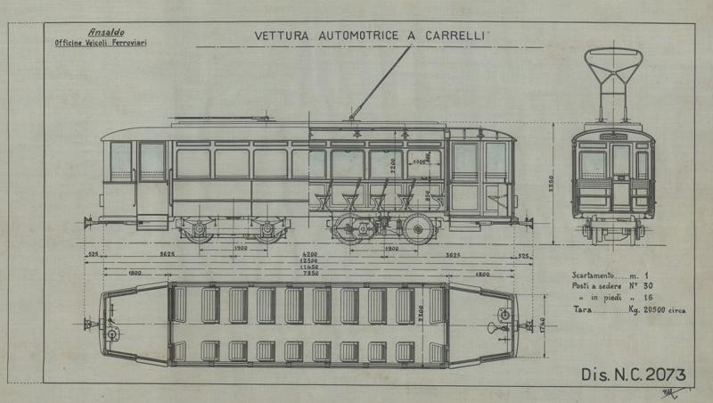 Vettura automotrice a carrelli
