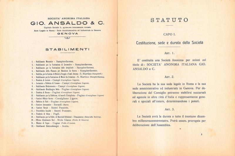 Statuto e stabilimenti