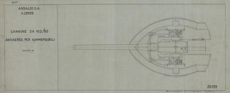 Cannone 102/50 - Antiaereo per sommergibili