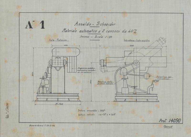 Costruzione 40/39 - Materiale automatico a due cannoni
