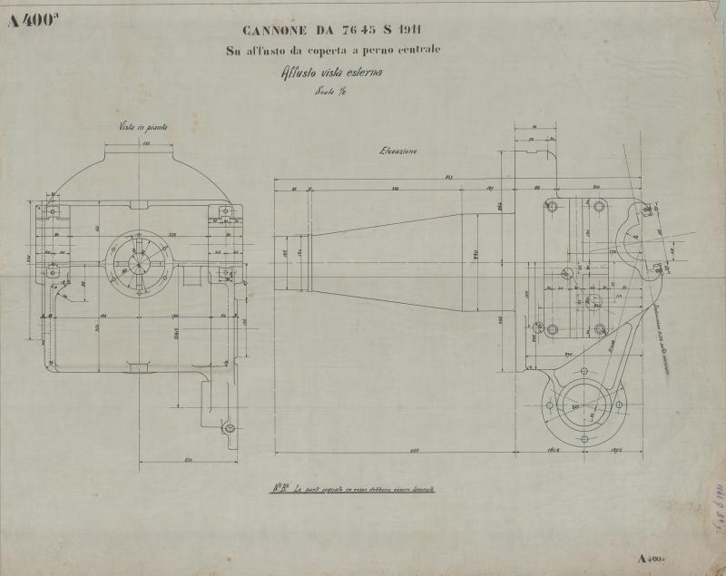 Cannone da 76/45 S 1911 - affusto