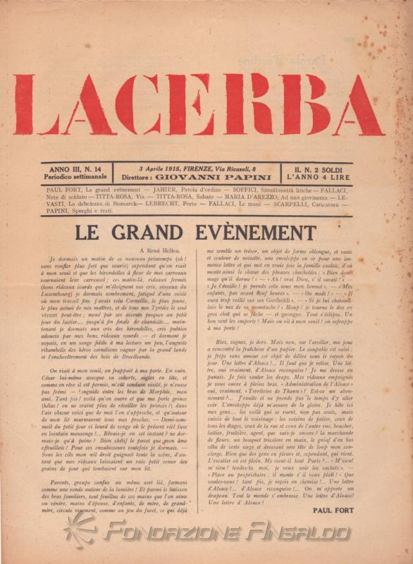 Lacerba, n. 14, 1915