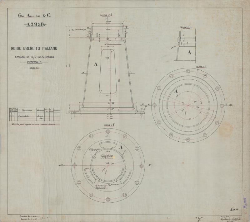Cannone da 76/17 su automobile - Piedistallo