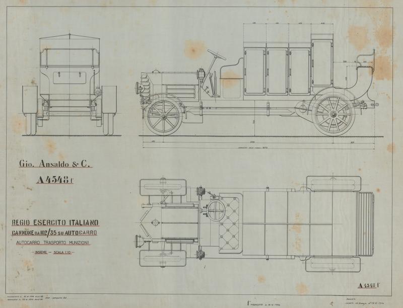 Cannone da 102/35 su autocarro - Trasporto munizioni