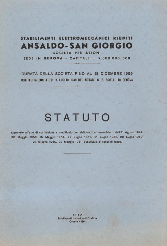 Ansaldo San Giorgio -  statuto