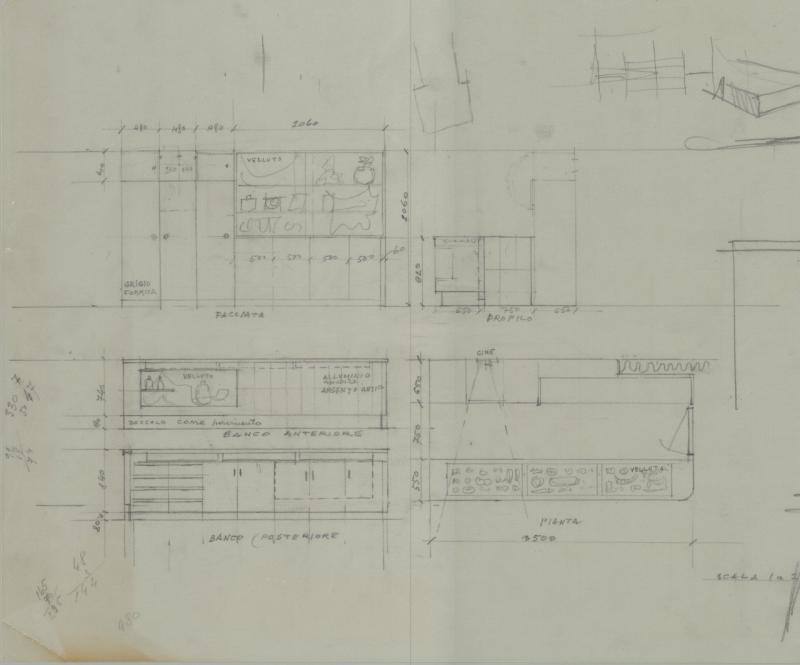Stella Maris II - Bozzetto preparatorio - Sun deck - Belvedere - Negozio