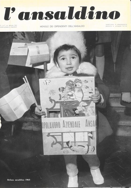 Copertina- Befana ansaldina, L' Ansaldino, n. 1, anno X, 1963