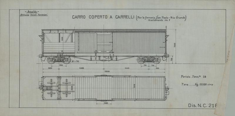 Carro coperto a carrelli