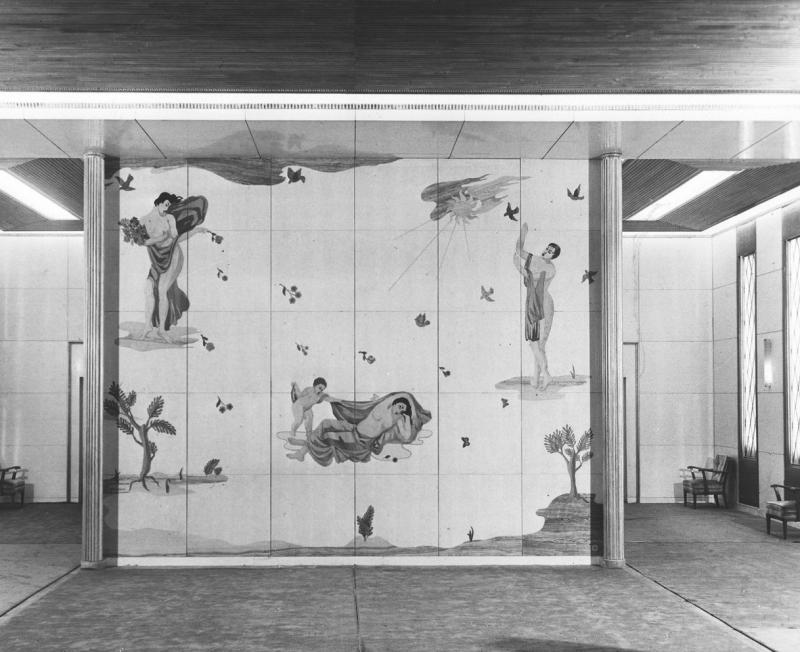 Italia - Decorazione del muro della biblioteca di prima classe