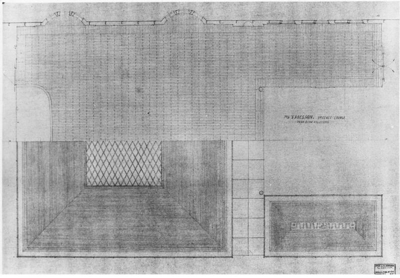Ericsson - Disegno tecnico della sala comune di prima classe