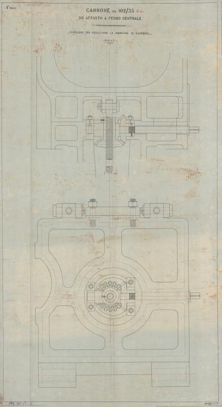 Costruzione 102/35 S.1914 - congegno per manovra di sgombro