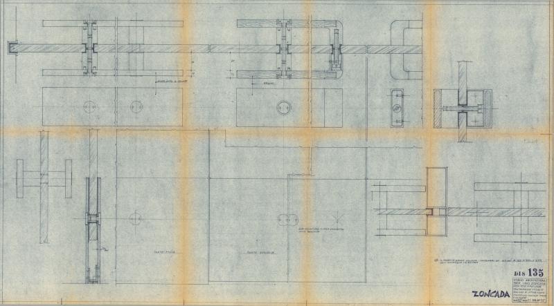 Oceanic - Sala delle feste, bar di prima classe, sala da lettura e scrittura e sala da gioco - Particolari delle maniglie delle porte e delle vetrate