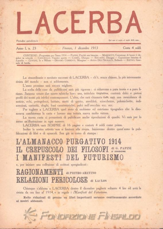 Lacerba, n. 23, 1913