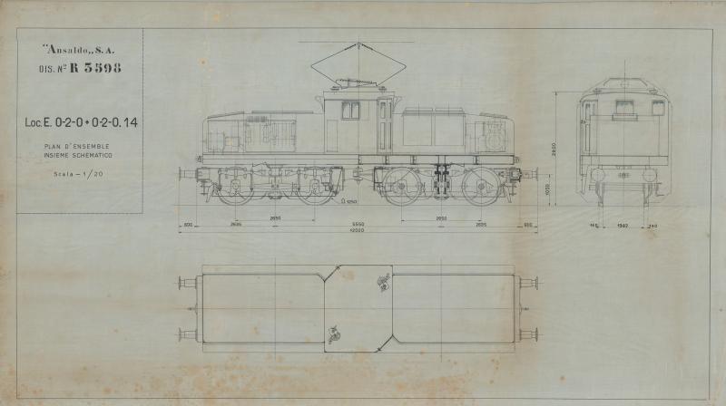 Locomotive E. 0-2-0 + 0-2-0.14 - Insieme schematico