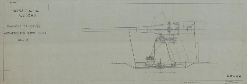 Cannone 102/50 - Antiaereo per sommergibili