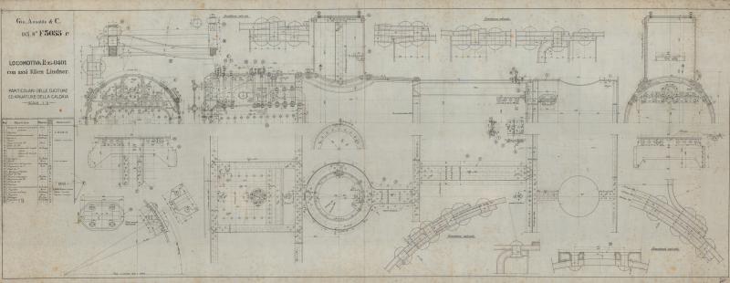 Locomotiva R.95 - 401 con assi Klien Lindner - Particolari delle cuciture ed armature della caldaia