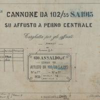 Costruzione 102/35 - Targhetta per gli affusti