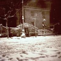 Via Casaregis (osteria). Nevicata notturna (taglio)