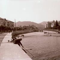Rapallo. Passeggiata e ponte sul torrente (taglio)