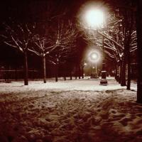 Corso Torino di notte. Nevicata (taglio)