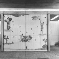 Italia - Decorazione del muro della biblioteca di prima classe