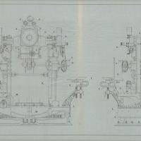 Cannone da 102/42 - Vista posteriore e sezione trasversale
